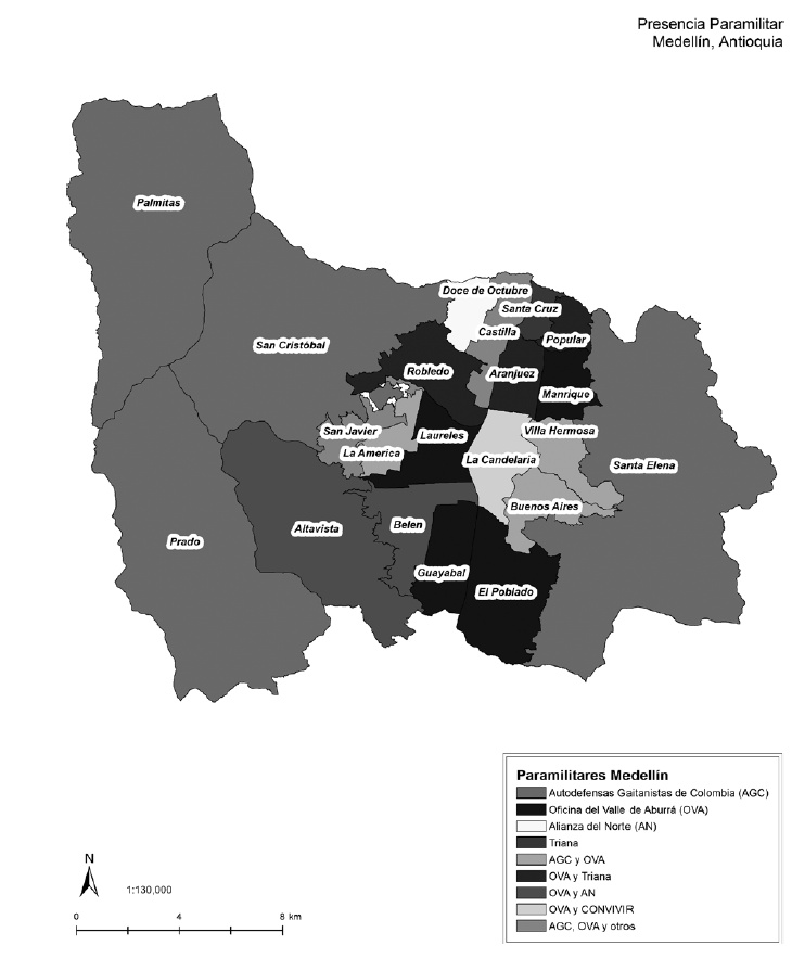 Presencia paramilitar Medelln, Antioquia